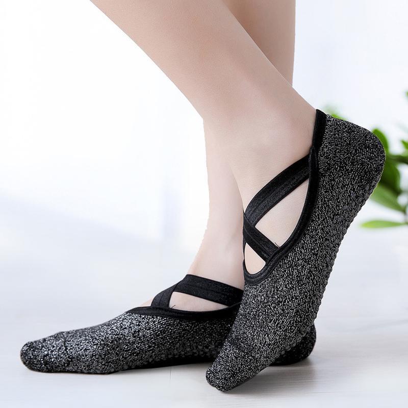 Yoga Socks Non Slip Pilates Ballet Grip Socks for Women Gym Fitness - Blue