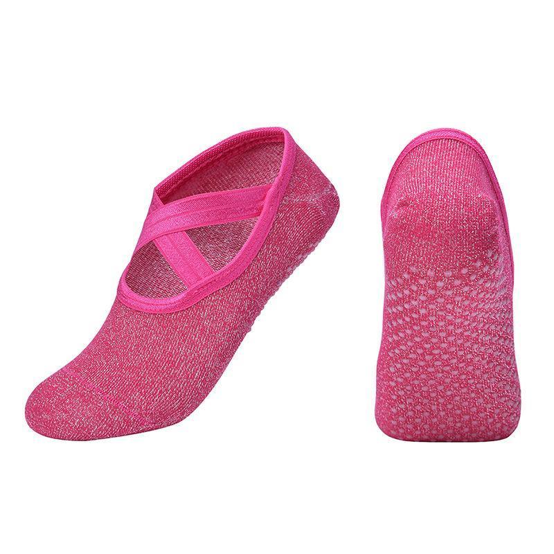 Yoga Socks Non Slip Pilates Ballet Grip Socks for Women Gym Fitness - Blue