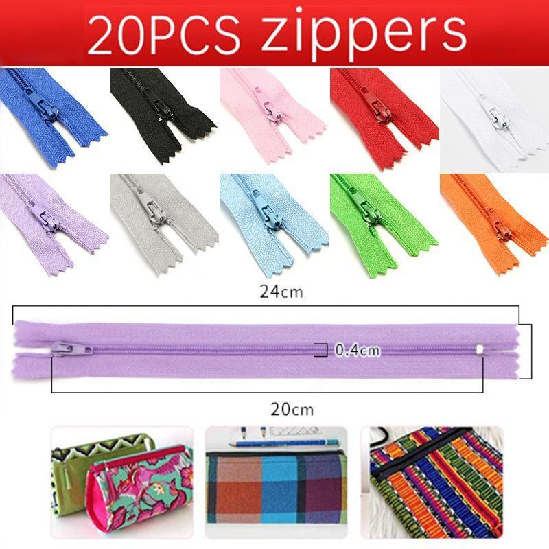 20PCS Closed End Nylon Zippers Tailor Sewer DIY Craft Sewing 20cm - Mixed Color