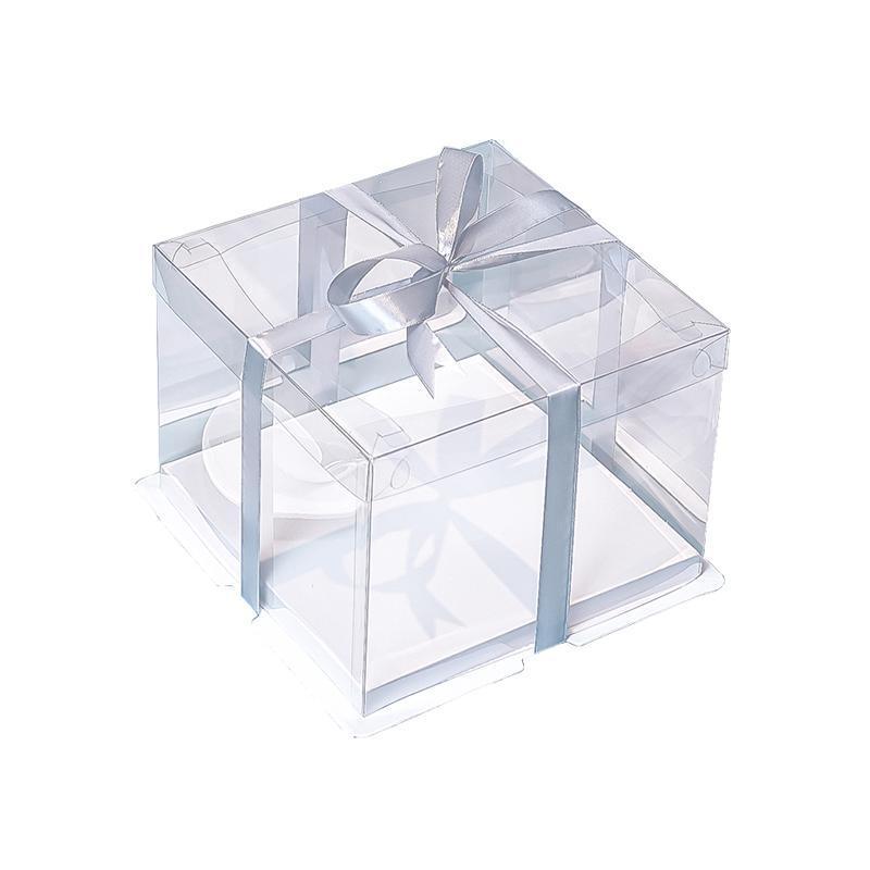 20 PCS Clear Treat Box Box Portable Cake Display Transparent Birthday Cake - 12 INCH(without ribbon)-Double