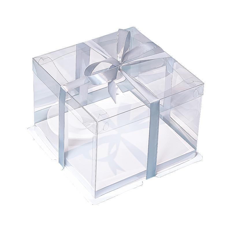 20 PCS Clear Treat Box Box Portable Cake Display Transparent Birthday Cake - 12 INCH(without ribbon)-Double