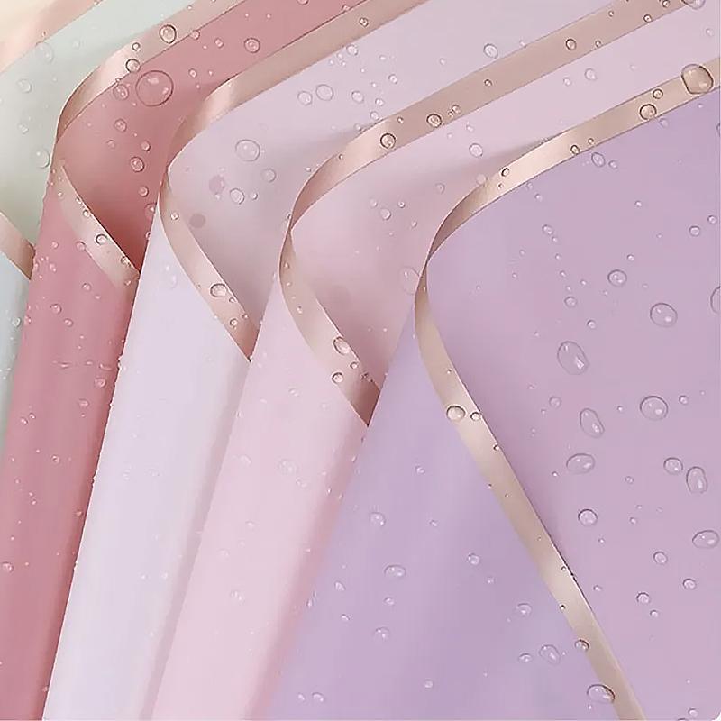 100PCS Waterproof Flower Gift Wrapping Paper Florist Bouquet Craft Packaging - Silver-Red