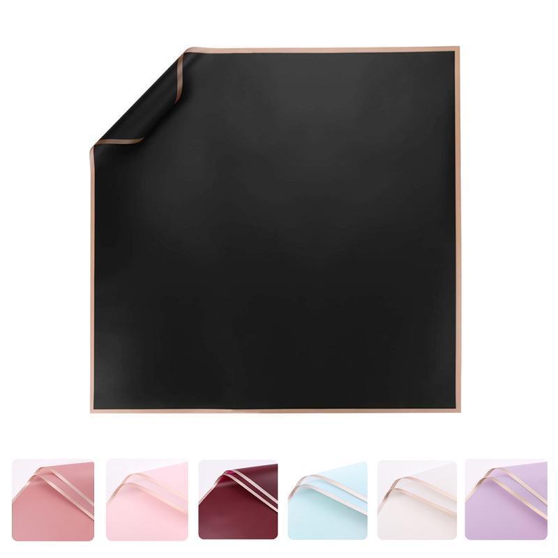 100PCS Waterproof Flower Gift Wrapping Paper Florist Bouquet Craft Packaging - Black