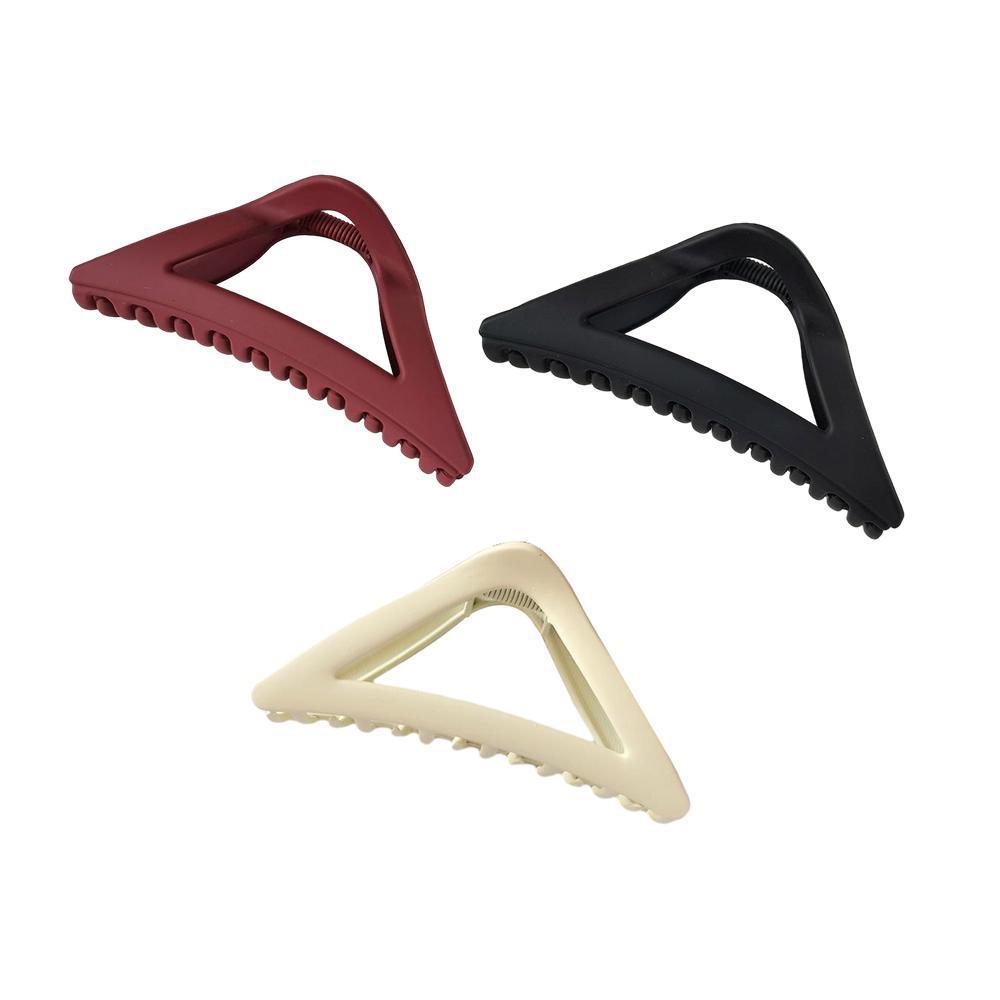 Women's Simple Hair Claws Clip Large Geometric Barrette Ponytail Clamp Hairpin - Black