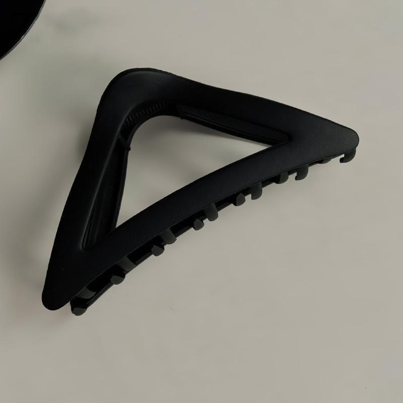Women's Simple Hair Claws Clip Large Geometric Barrette Ponytail Clamp Hairpin - Black