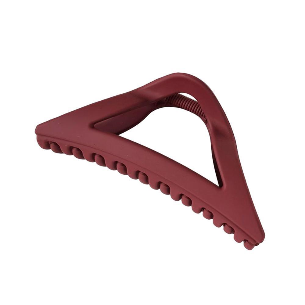 Women's Simple Hair Claws Clip Large Geometric Barrette Ponytail Clamp Hairpin - Wine Red
