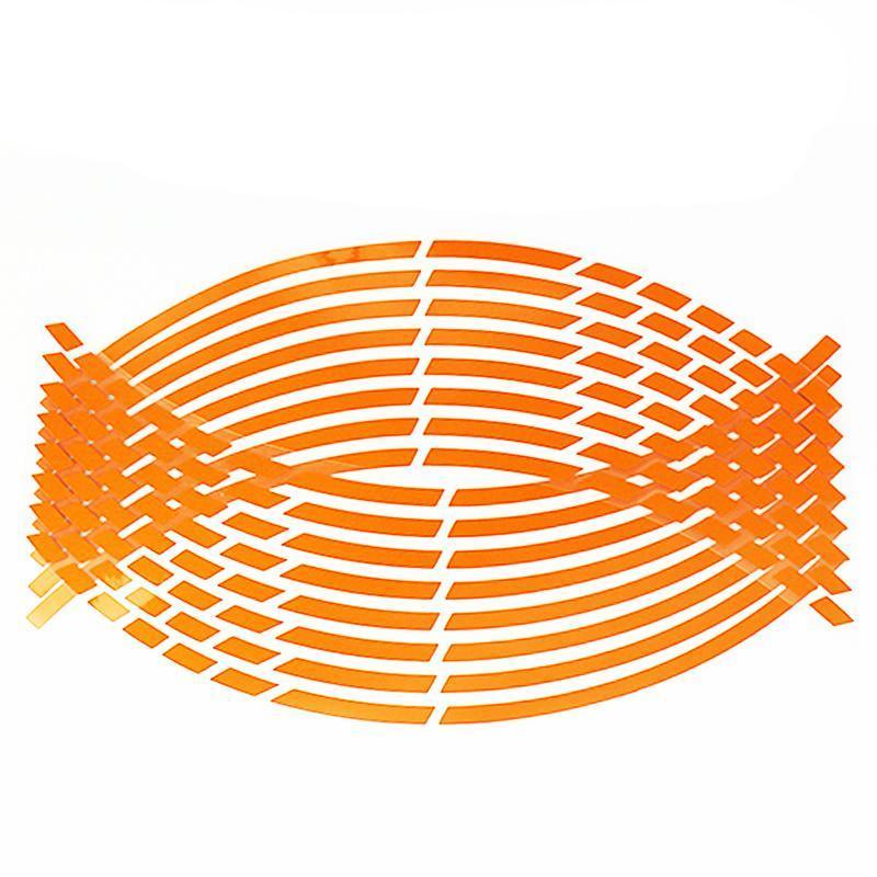 18inch Reflective Rim Tape Wheel Stripe Decal Trim Sticker For Car Motorcycle - Reflective Orange