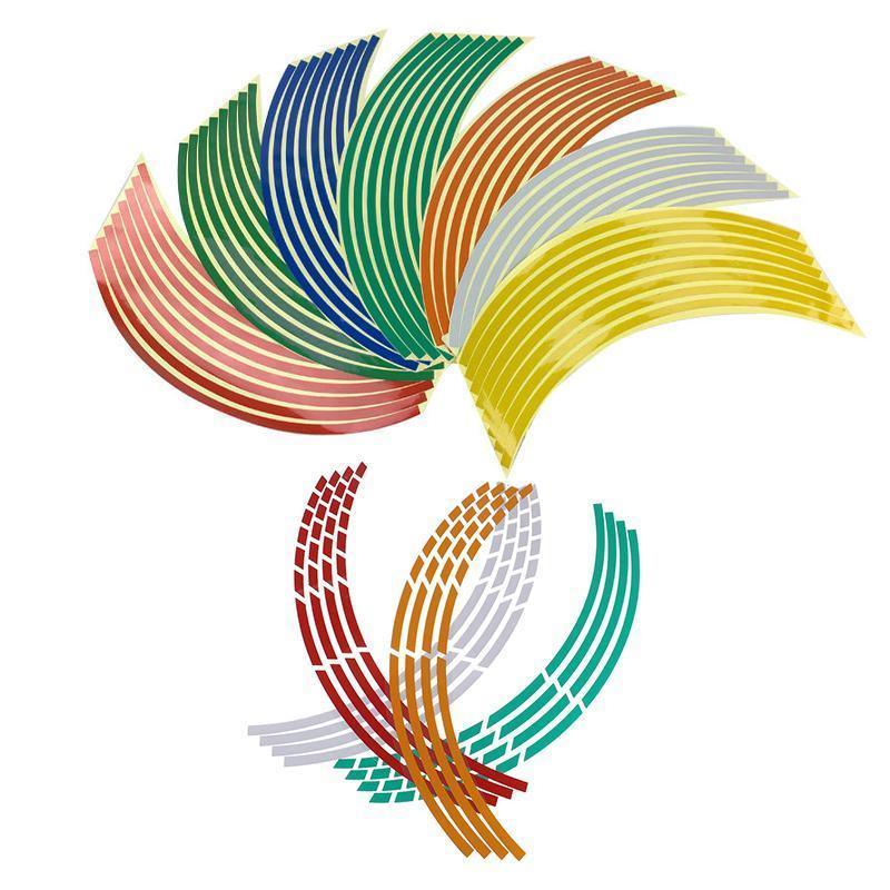 18inch Reflective Rim Tape Wheel Stripe Decal Trim Sticker For Car Motorcycle - Reflective Green
