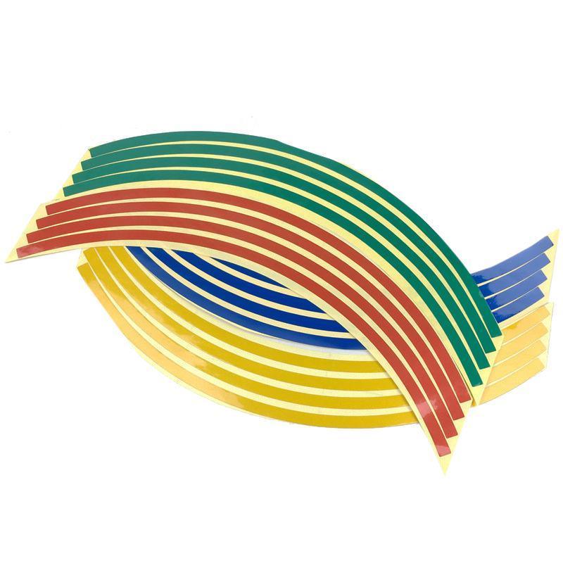 18inch Reflective Rim Tape Wheel Stripe Decal Trim Sticker For Car Motorcycle - Reflecstive 7-Colour