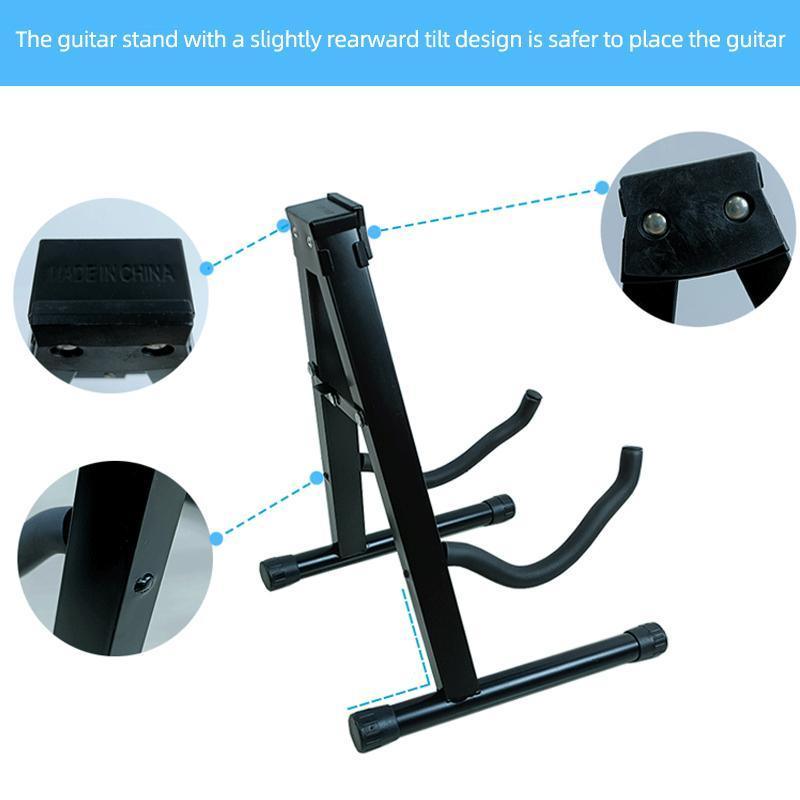 Folding Guitar Stand Floor Rack Electric Acoustic Bass Gig Holder Rack Portable