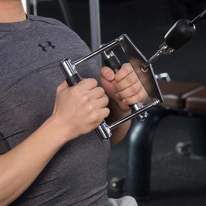 Cable Pulley Attachment Tricep Rope V Grip LAT Pull Down Gym Accessory - Rotation Close Grip Triangle