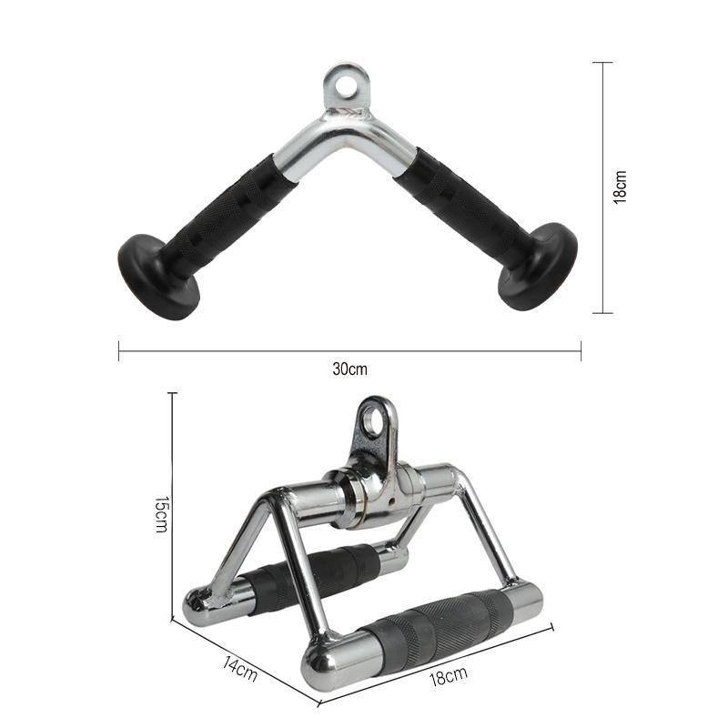 Cable Pulley Attachment Tricep Rope V Grip LAT Pull Down Gym Accessory - Rotation Close Grip Triangle