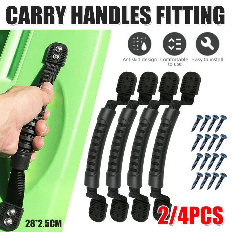 2/4PCS Kayak Canoe Boat Side Mount Carry Handle Webbing Hand Fitting Handlebars - 2PCS