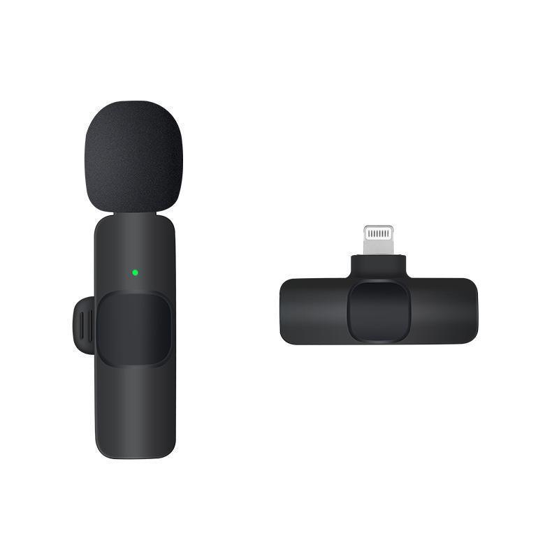 Wireless Lavalier Microphone Mini Mic For Android iPhone iPad Vlog Live Stream - Lightning (Two Microphones)