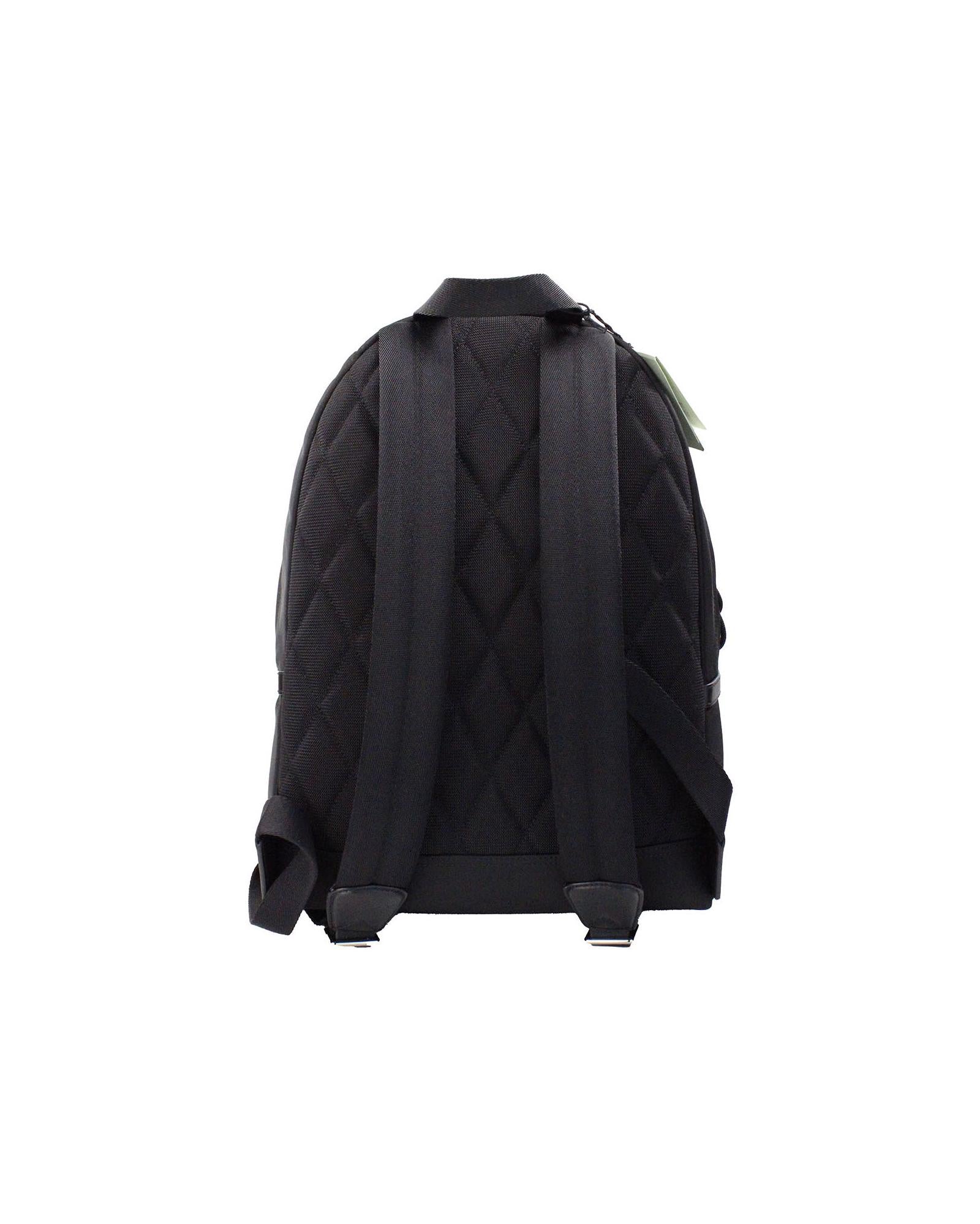 Burberry Men's Abbeydale Branded Stamp Black Nylon Backpack Shoulder Bookbag - One Size