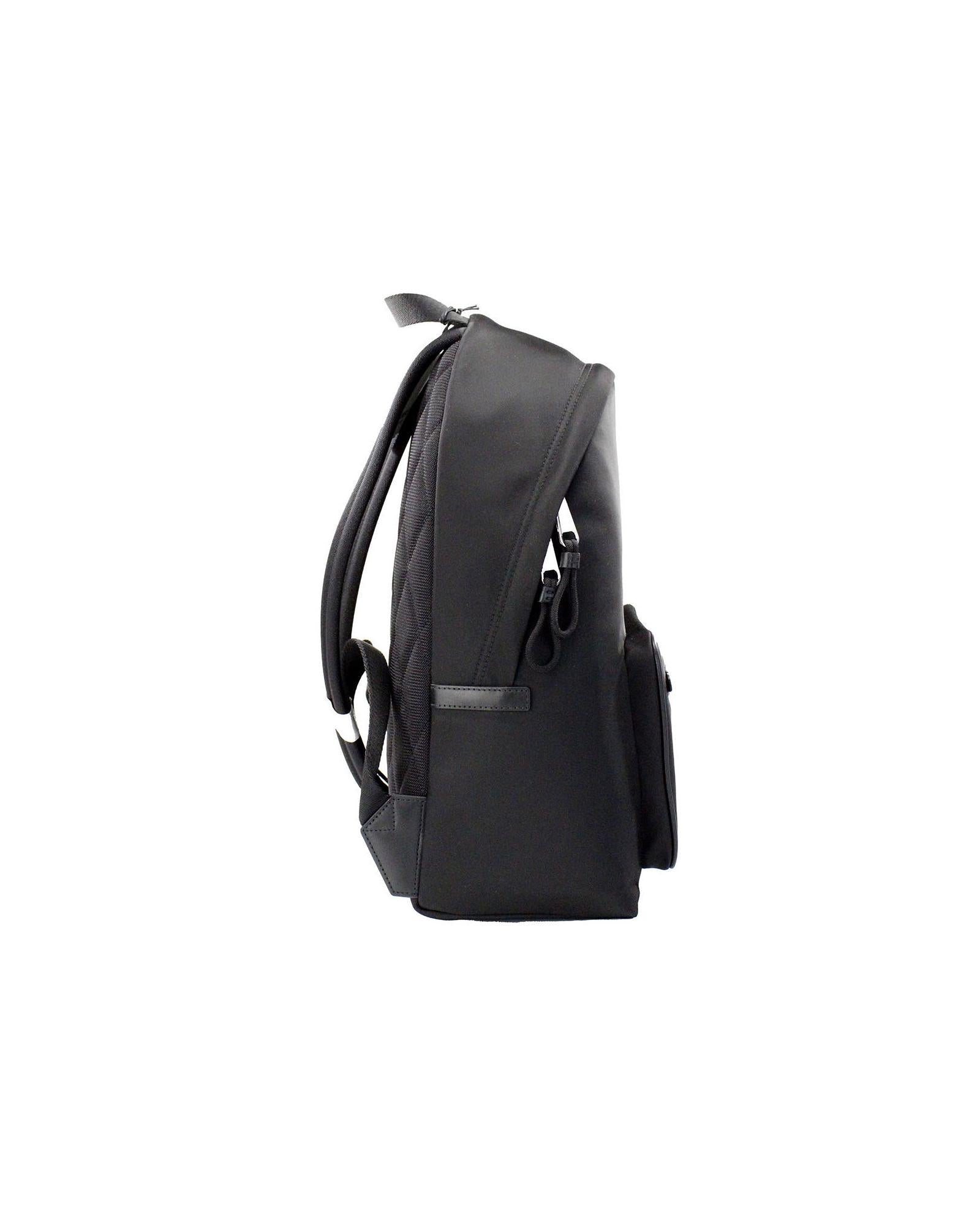 Burberry Men's Abbeydale Branded Stamp Black Nylon Backpack Shoulder Bookbag - One Size