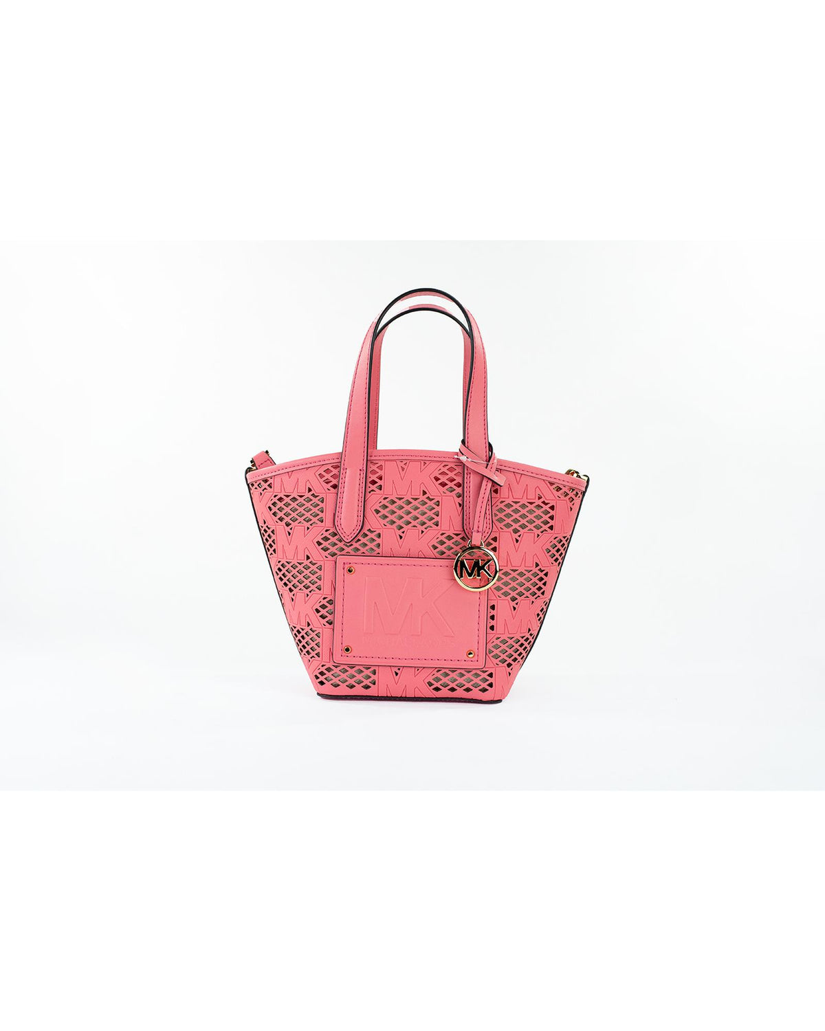 Michael Kors Women&#39;s Kimber Small Tea Rose Leather 2-in-1 Zip Tote Messenger Bag Purse - One Size