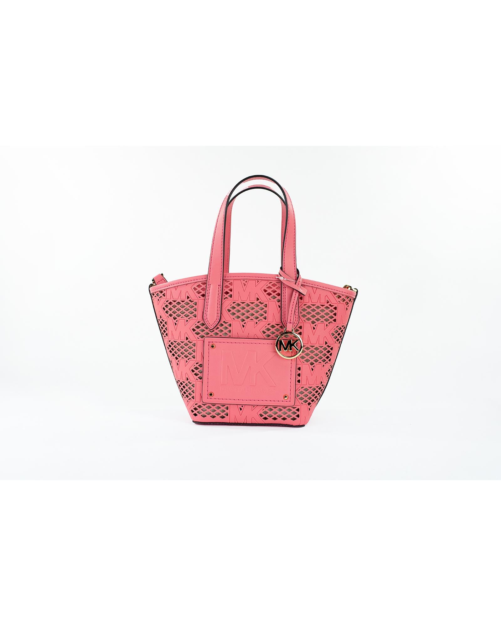 Michael Kors Women's Kimber Small Tea Rose Leather 2-in-1 Zip Tote Messenger Bag Purse - One Size