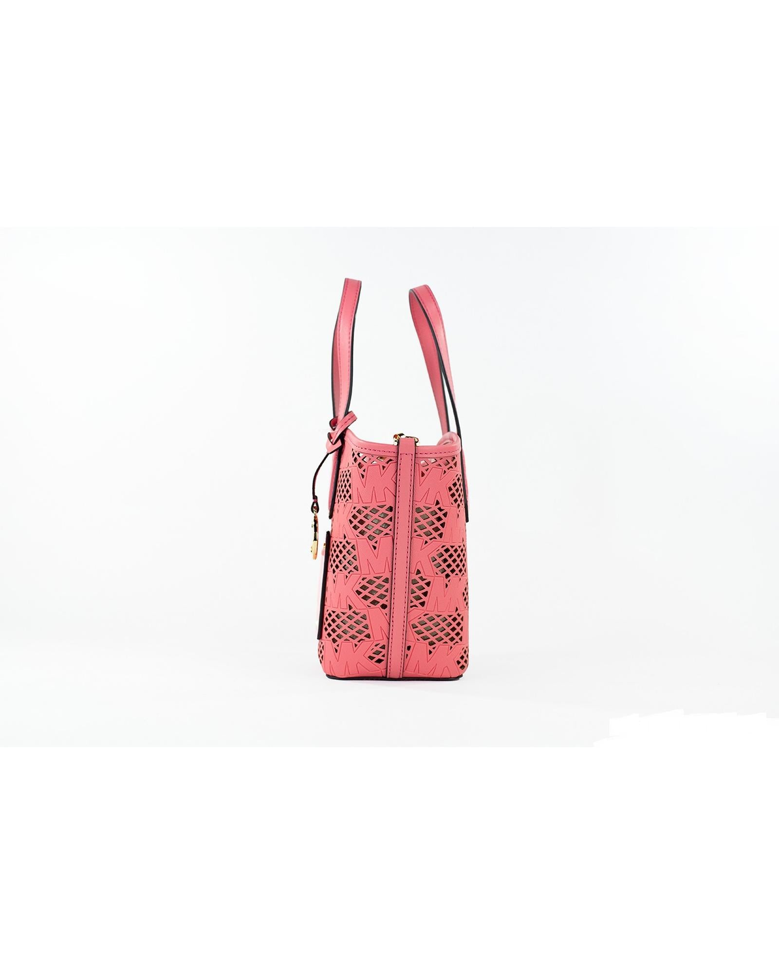 Michael Kors Women's Kimber Small Tea Rose Leather 2-in-1 Zip Tote Messenger Bag Purse - One Size
