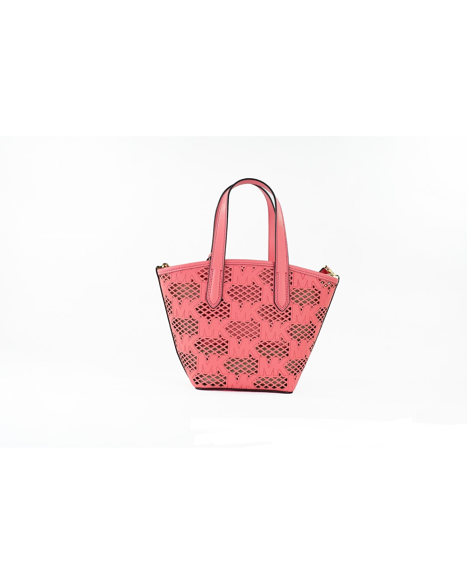 Michael Kors Women's Kimber Small Tea Rose Leather 2-in-1 Zip Tote Messenger Bag Purse - One Size