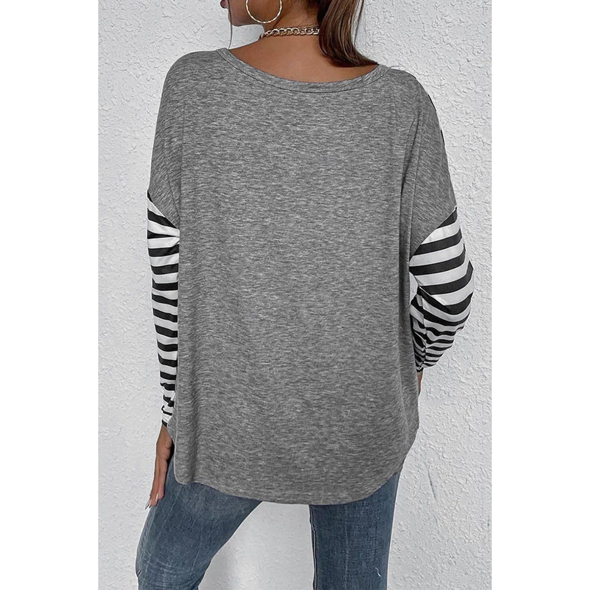 Azura Exchange Leopard Block Splicing Long Sleeve Top - S