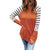 Azura Exchange Animal Print Long Sleeve Top with Striped Colorblock - L