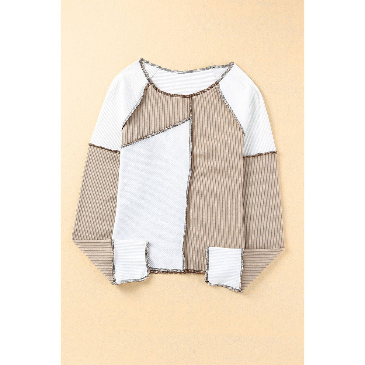 Azura Exchange Color Block Rib Knit Top - M