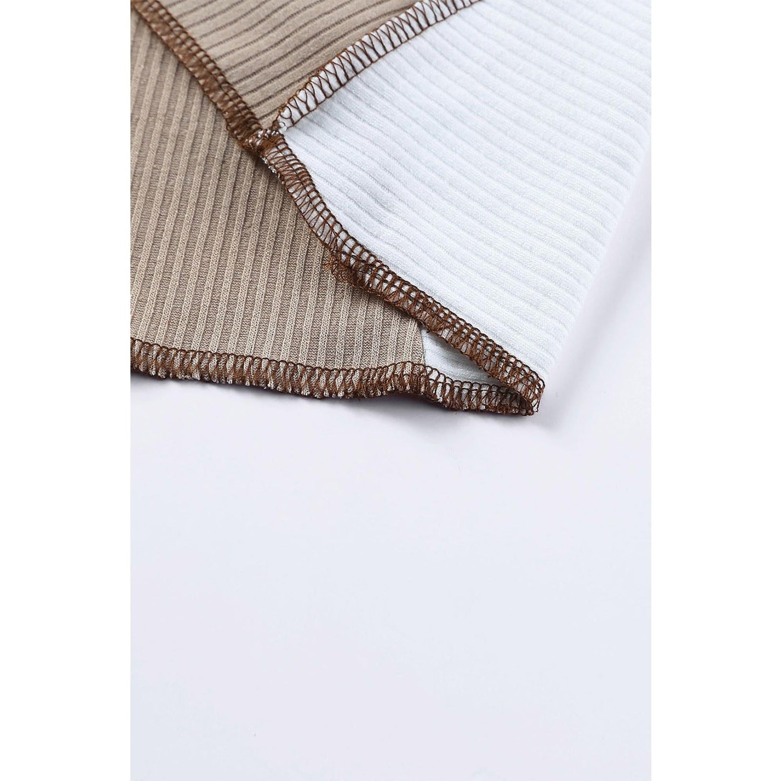 Azura Exchange Color Block Rib Knit Top - M