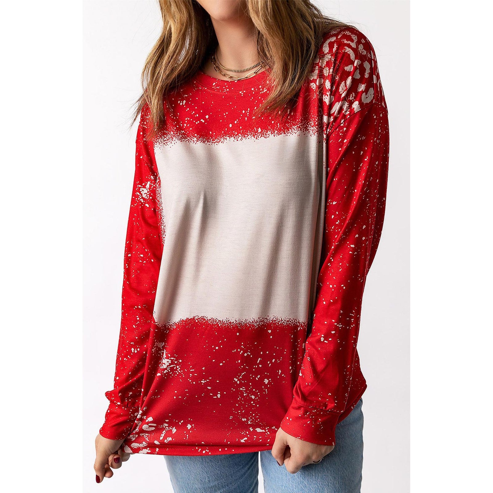 Azura Exchange Bleached Leopard Spot Pullover - L