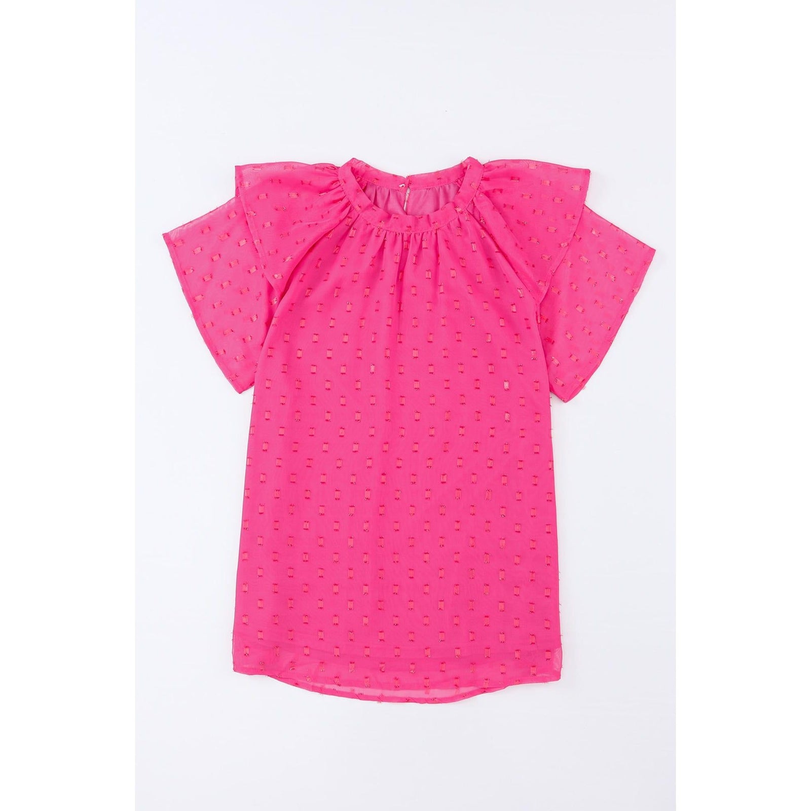 Azura Exchange Dotted Gold Stamp Tiered Ruffled Top - M