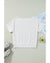 White Eyelet Pattern Boat Neck Casual Tee - M