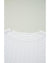 White Eyelet Pattern Boat Neck Casual Tee - M