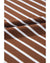 Coffee Striped Long Sleeve Round Neck Loose Top - M