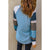 Azura Exchange Blue Color Block Long Sleeves Pullover Top - XL