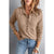 Azura Exchange Button Front Turn-down Neck Knit Top - XL