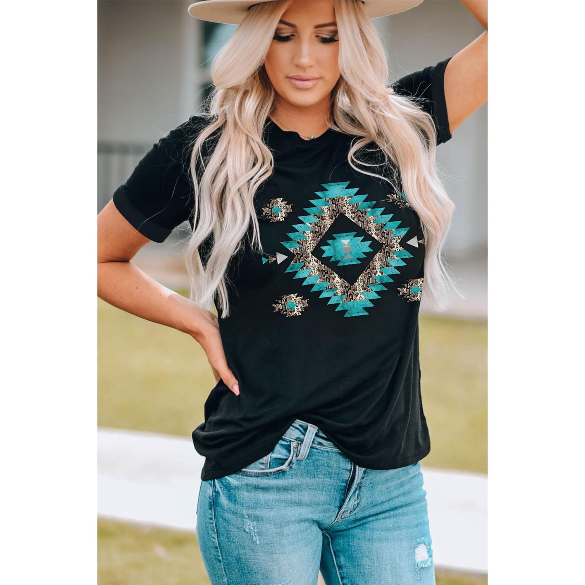 Azura Exchange Aztec Printed Crewneck Graphic Tee - M