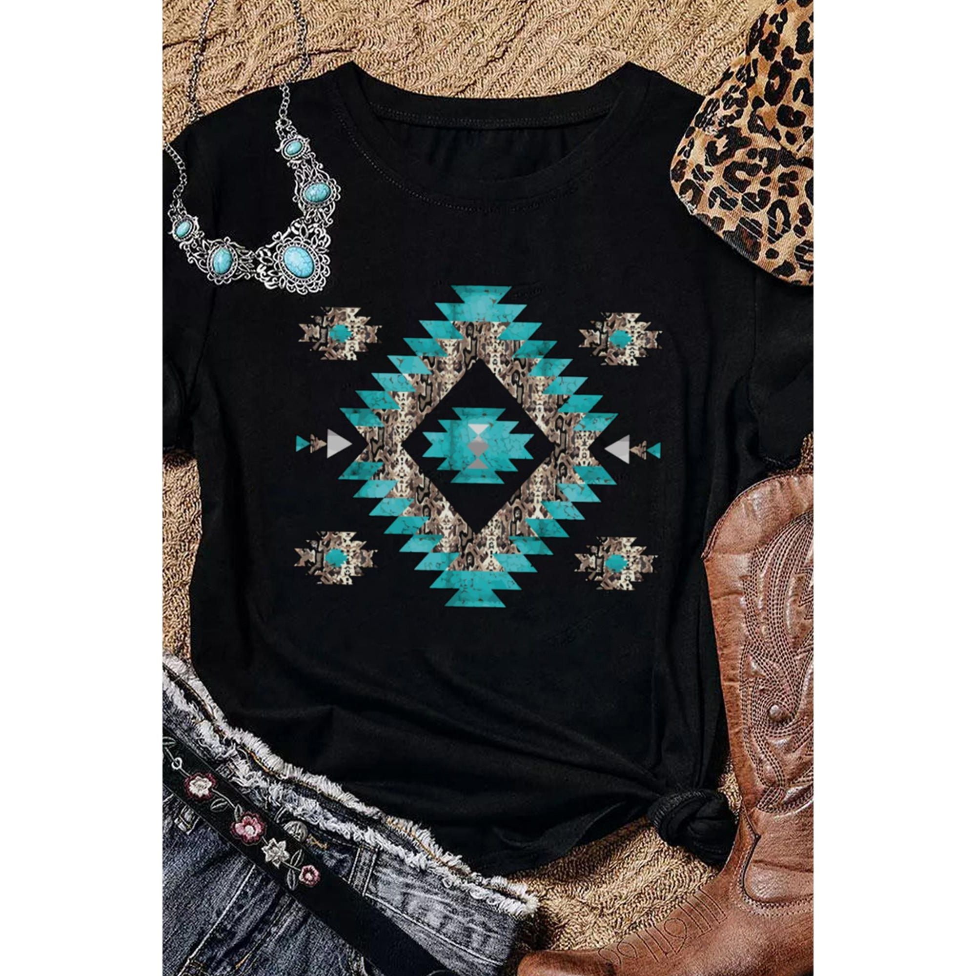 Azura Exchange Aztec Printed Crewneck Graphic Tee - S