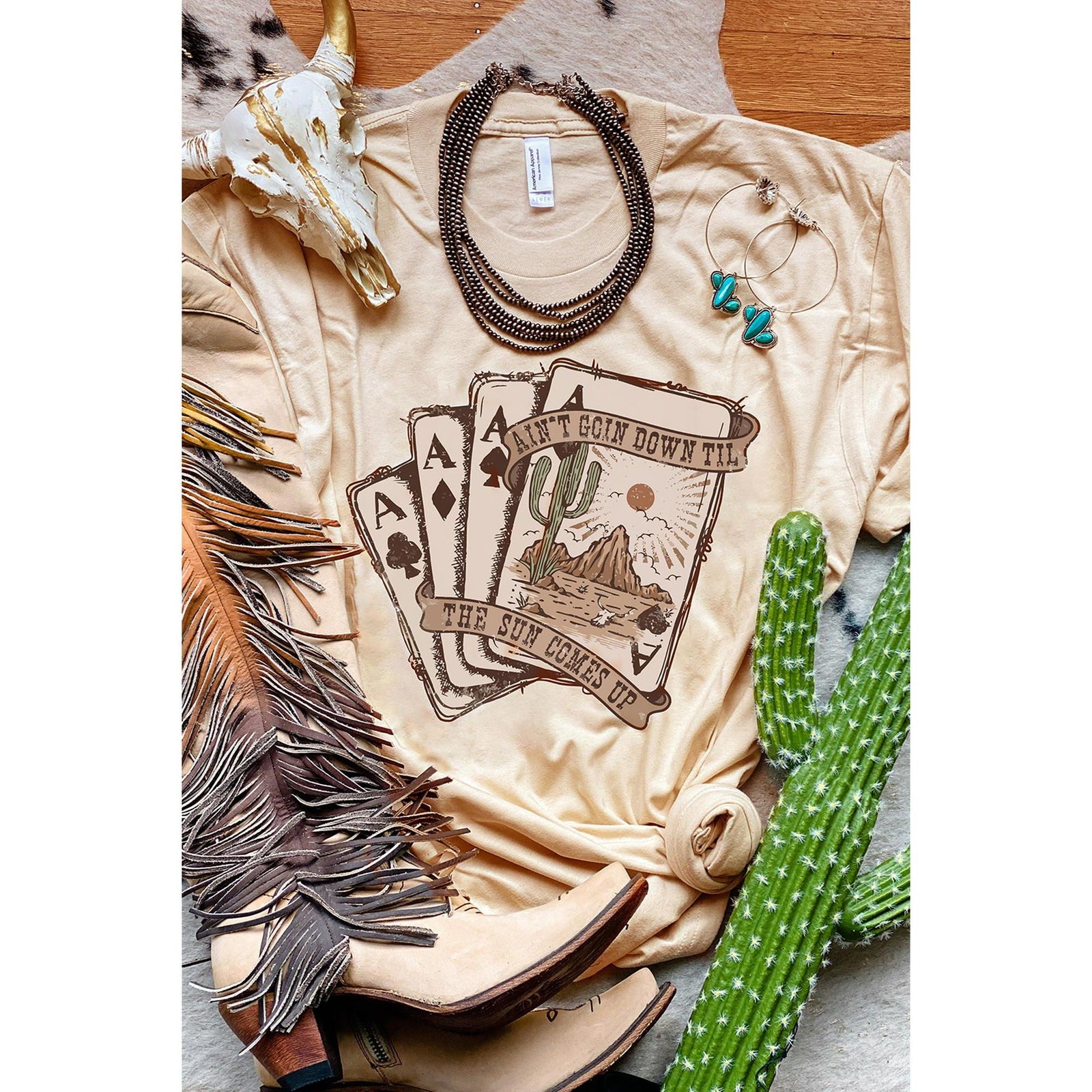 Azura Exchange Western Poker Cards Graphic Print T-Shirt - M