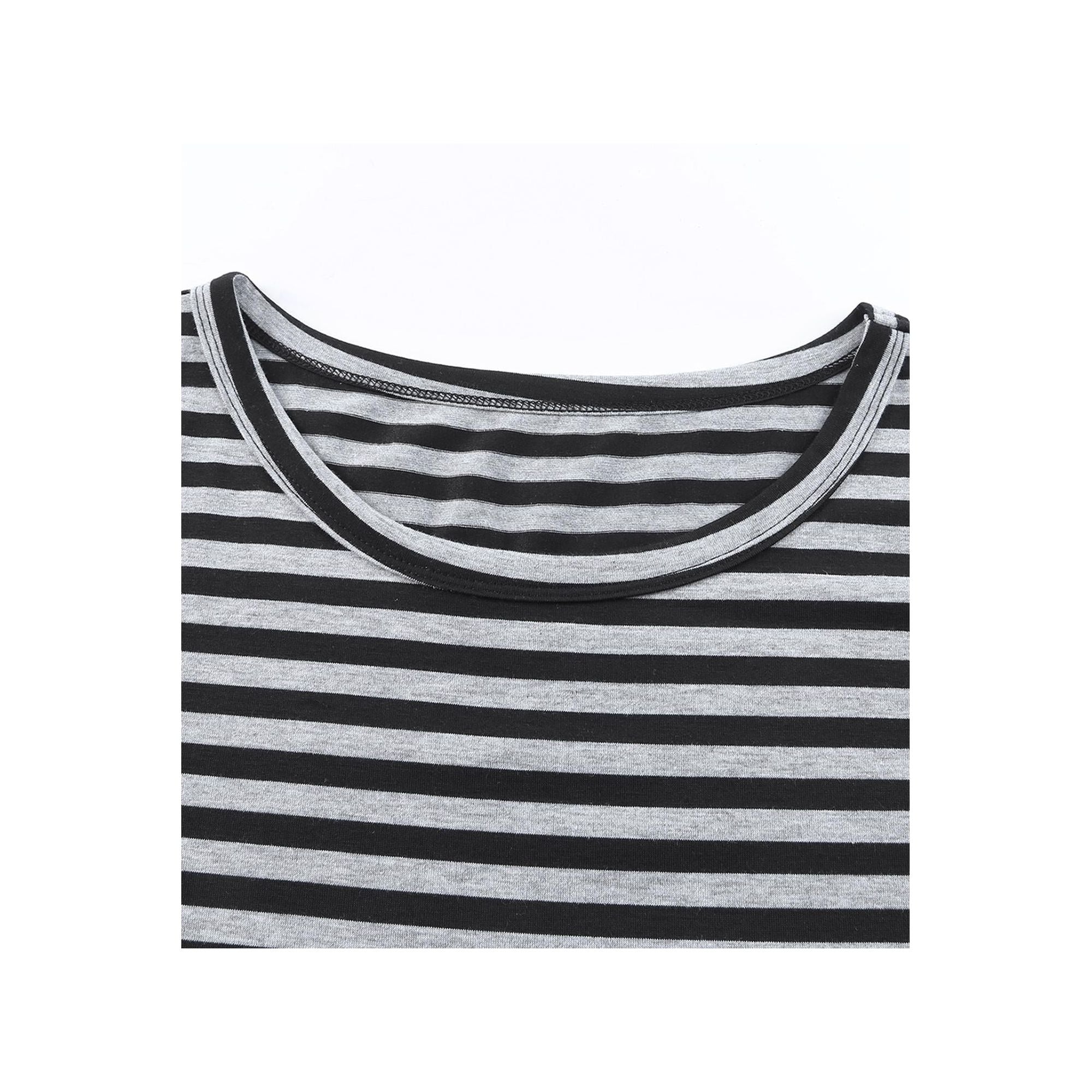 Azura Exchange Butterfly Sleeve Striped T-Shirt - L