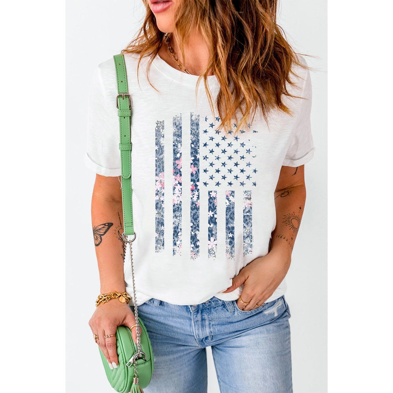 Azura Exchange American Flag Pint Short Sleeve Tee - L