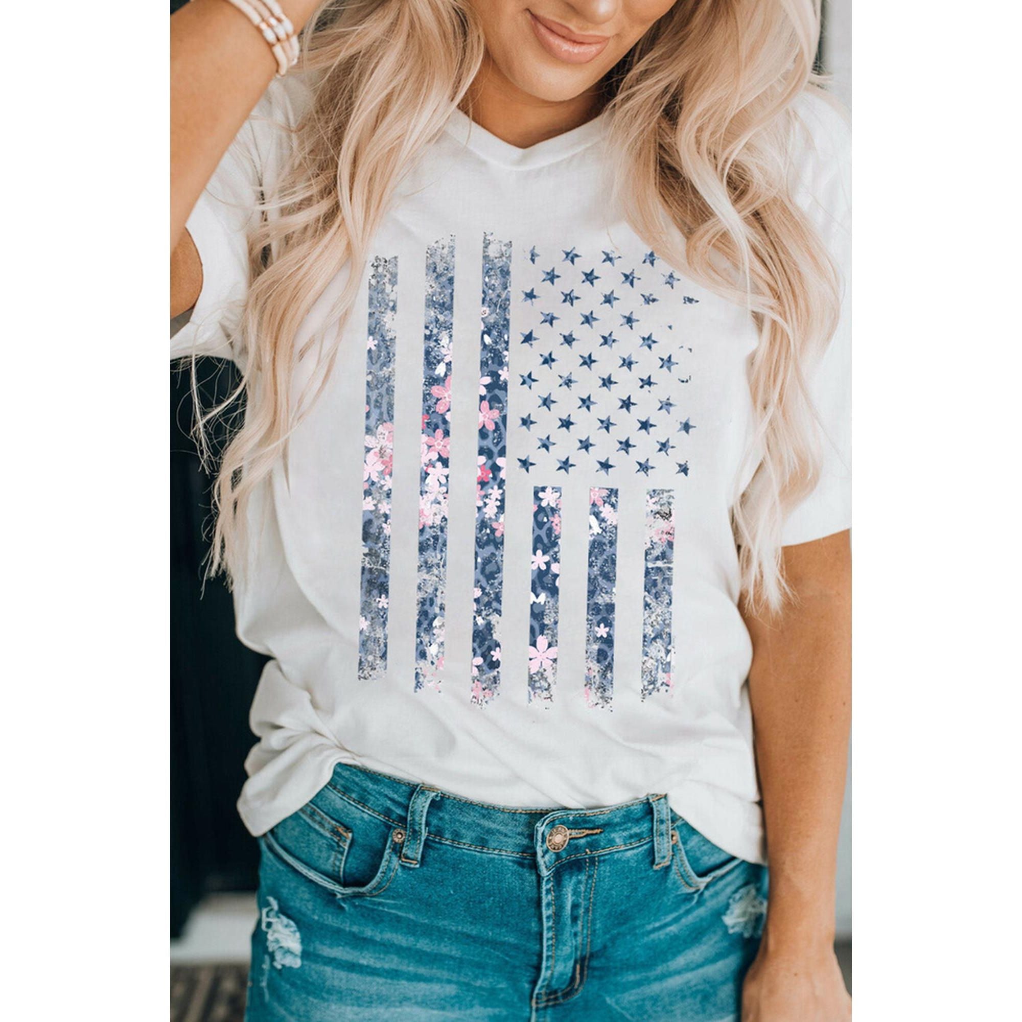 Azura Exchange American Flag Pint Short Sleeve Tee - L