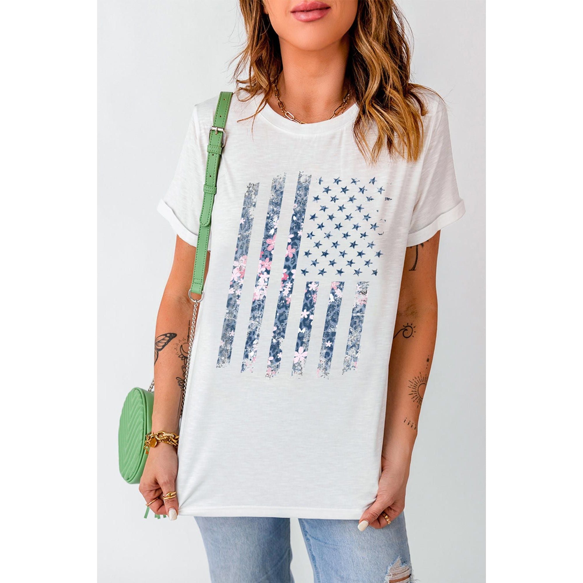 Azura Exchange American Flag Pint Short Sleeve Tee - L