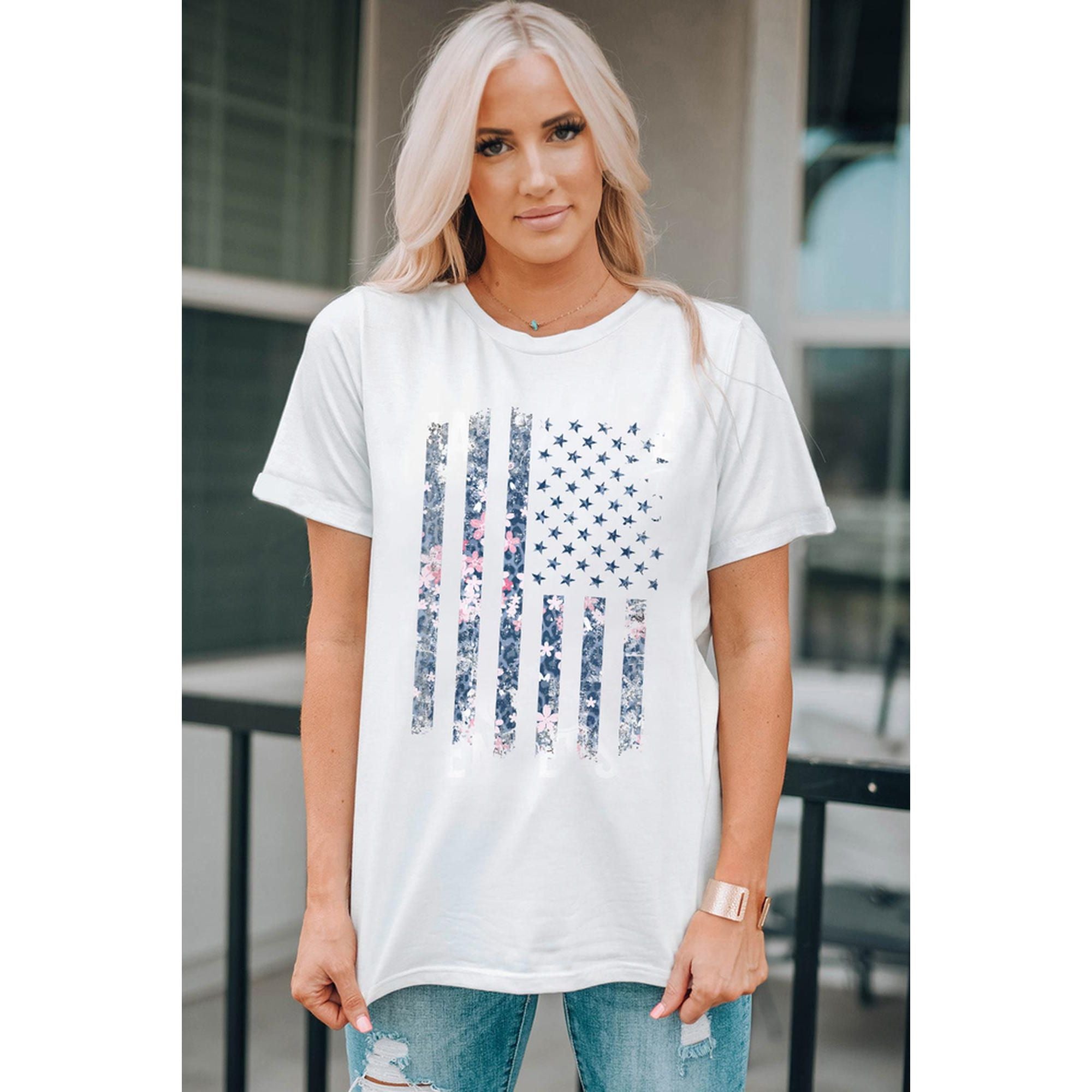 Azura Exchange American Flag Pint Short Sleeve Tee - L