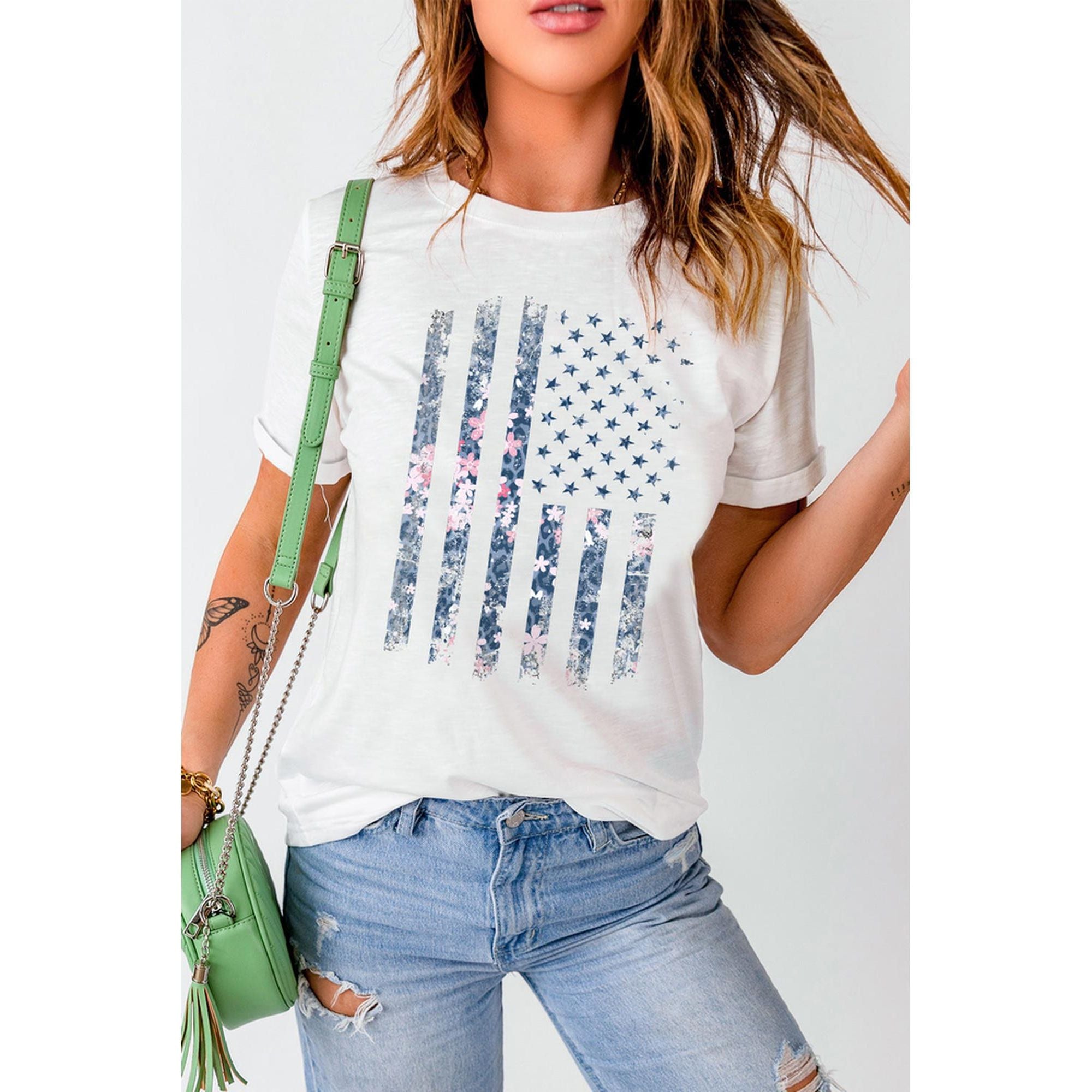 Azura Exchange American Flag Pint Short Sleeve Tee - M