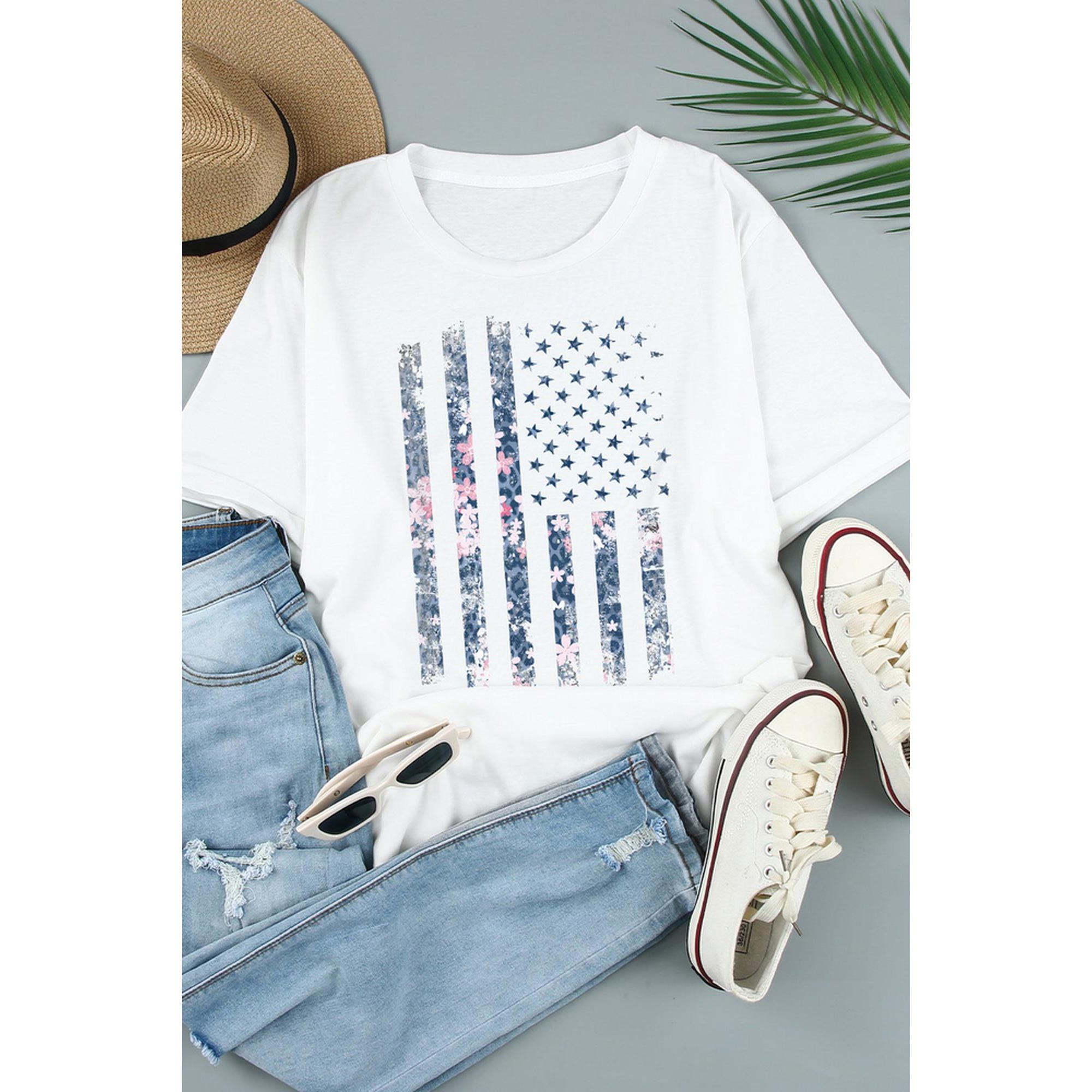 Azura Exchange American Flag Pint Short Sleeve Tee - M