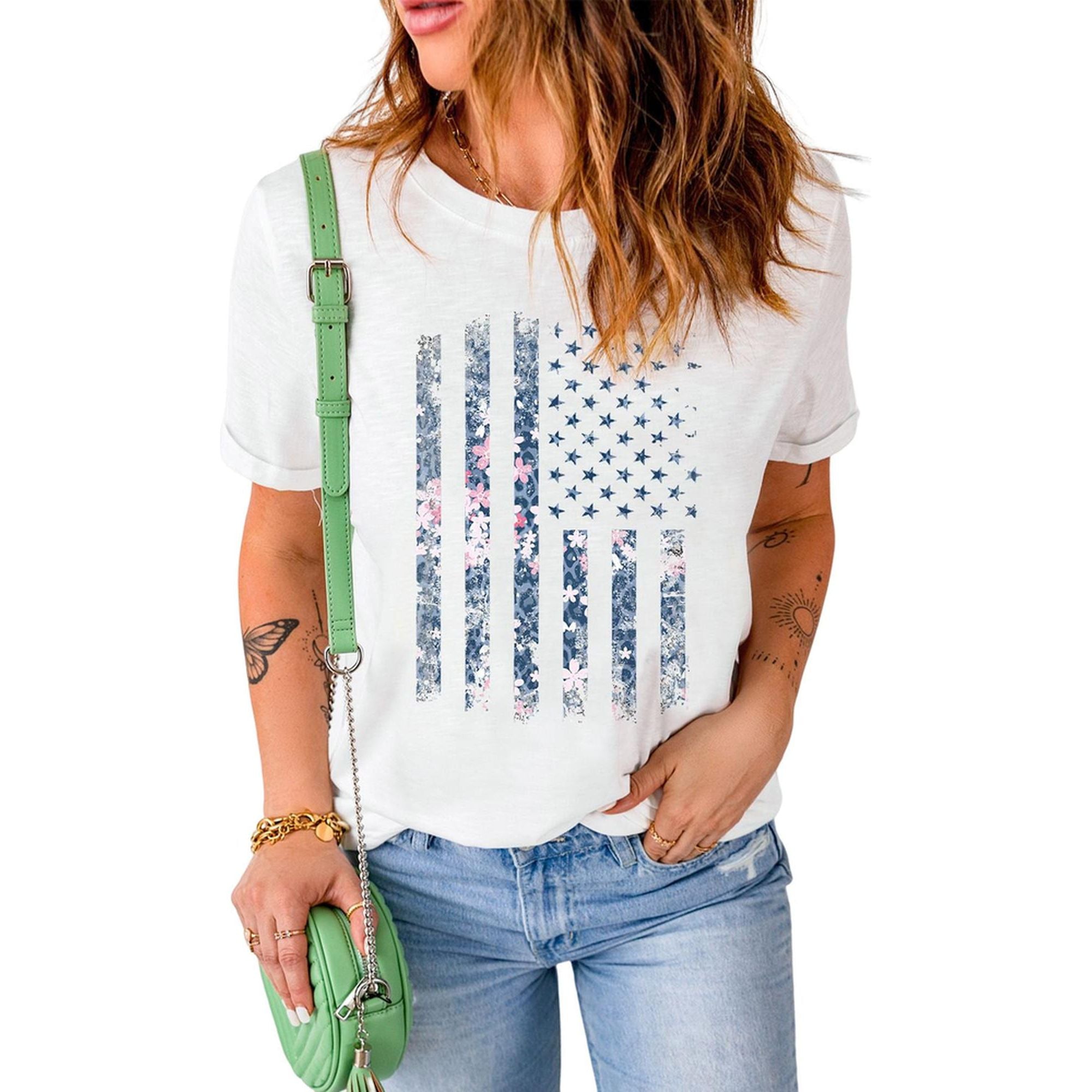 Azura Exchange American Flag Pint Short Sleeve Tee - M