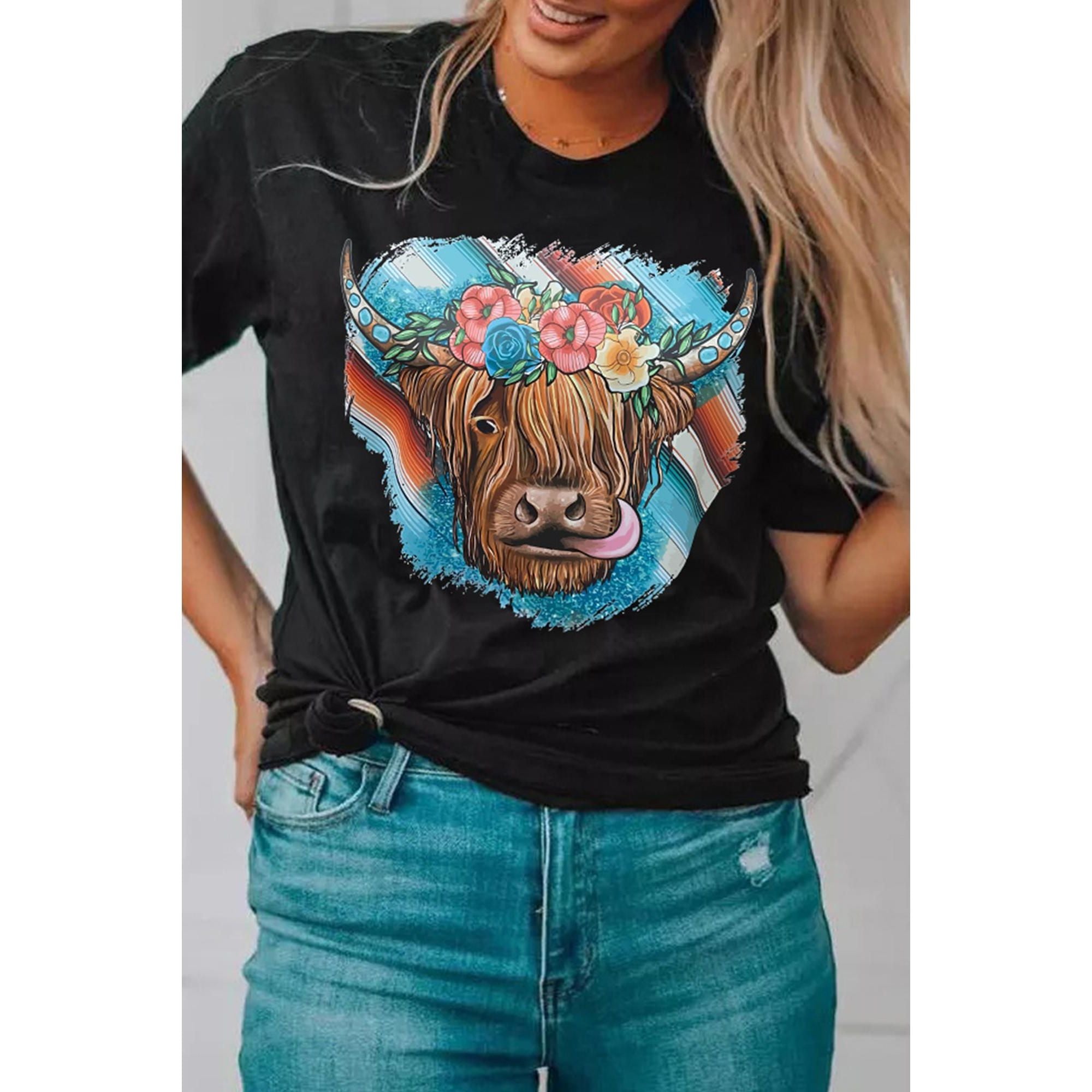 Azura Exchange Animal Head Graphic Western T-shirt - 2XL