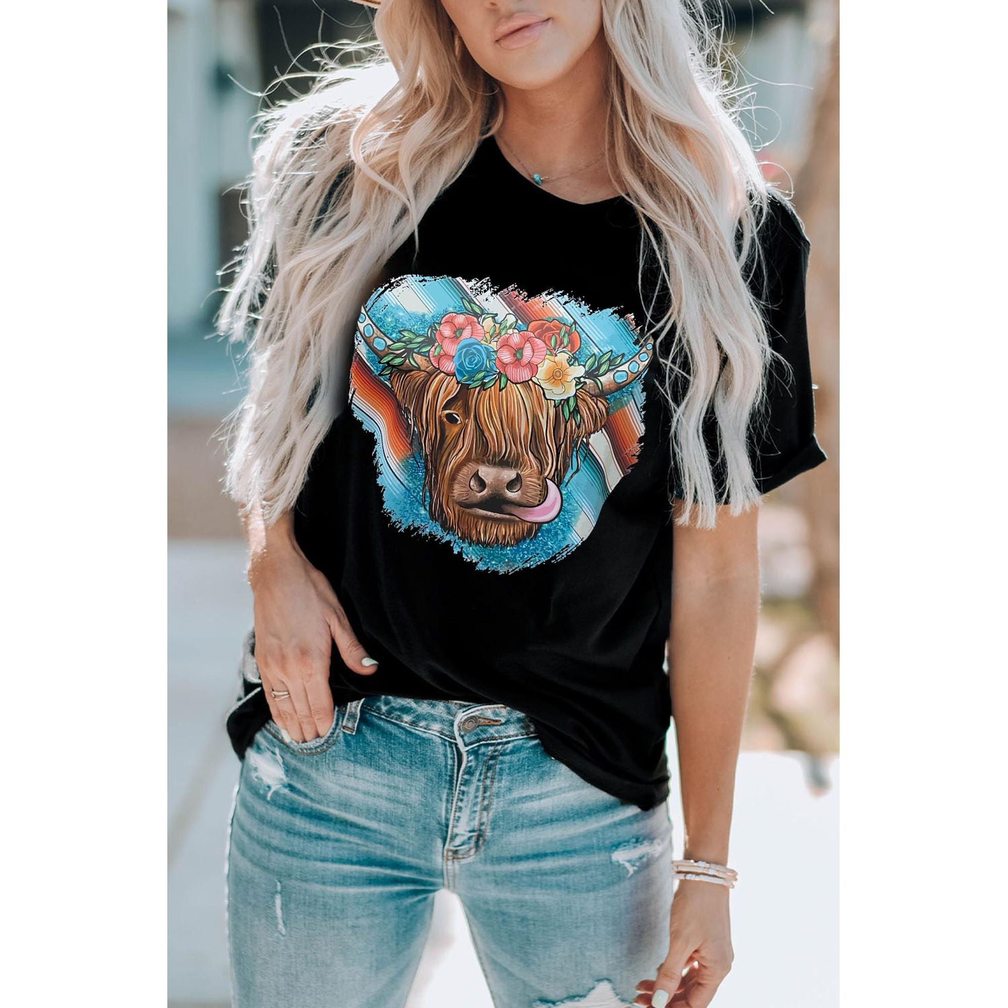 Azura Exchange Animal Head Graphic Western T-shirt - 2XL