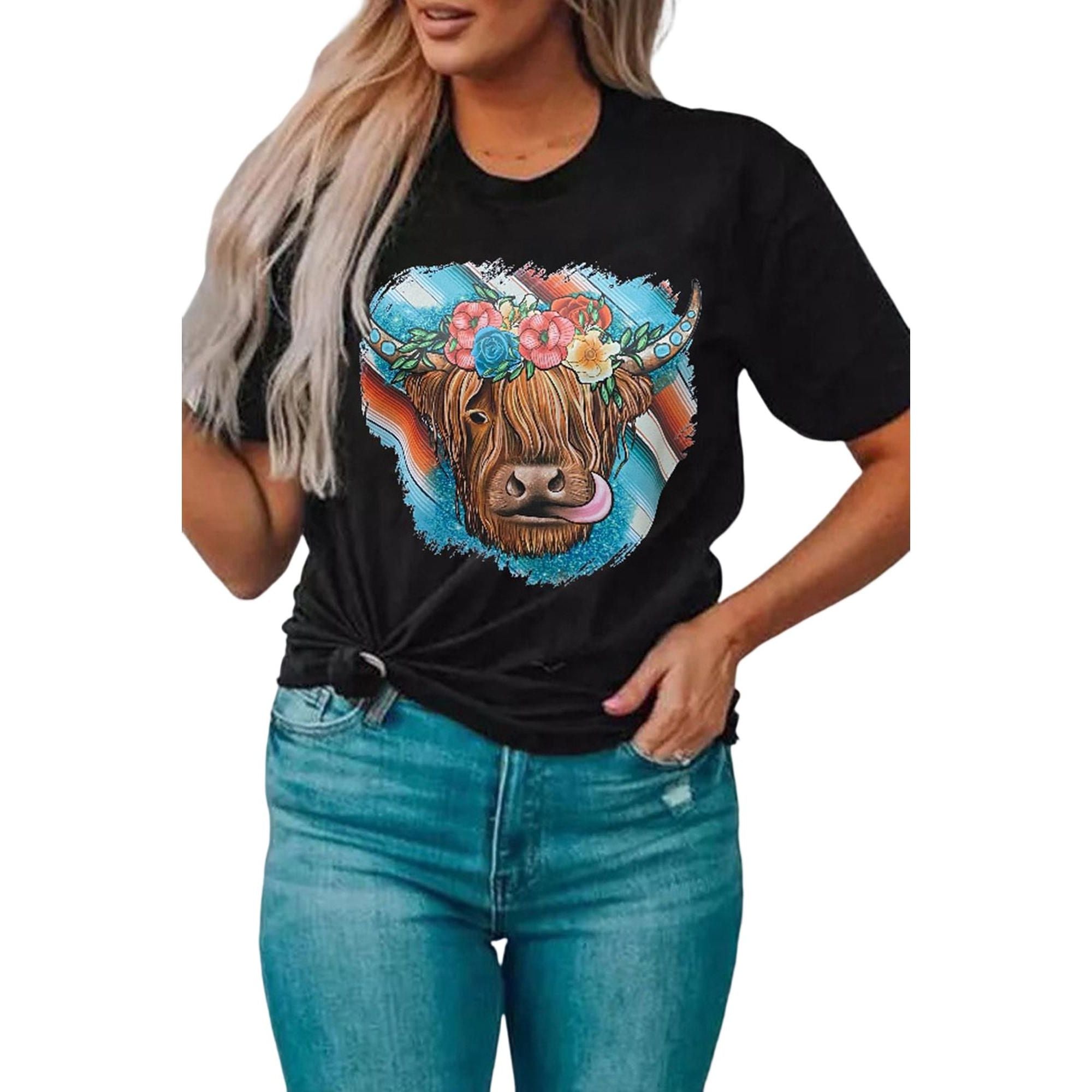 Azura Exchange Animal Head Graphic Western T-shirt - 2XL