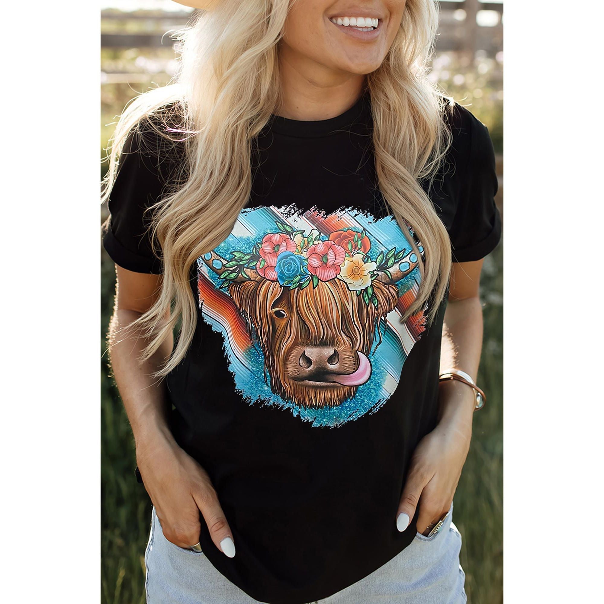 Azura Exchange Animal Head Graphic Western T-shirt - 2XL